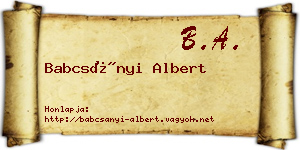 Babcsányi Albert névjegykártya