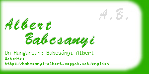 albert babcsanyi business card