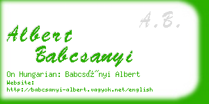 albert babcsanyi business card